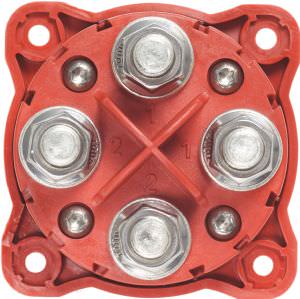m-Series Mini Dual Circuit Battery Switch - Red (click for enlarged image)
